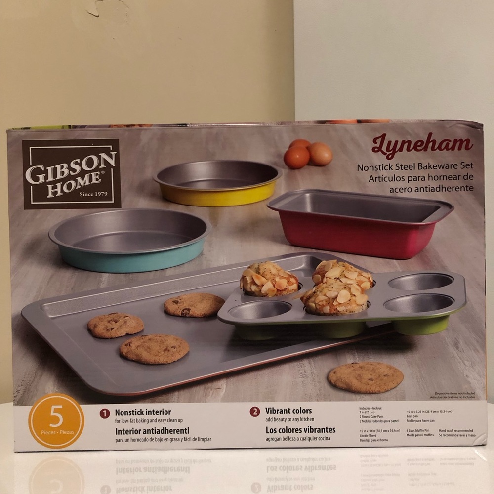 Gibson Home Lyneham 5 Piece Non-Stick Steel Bakeware Set